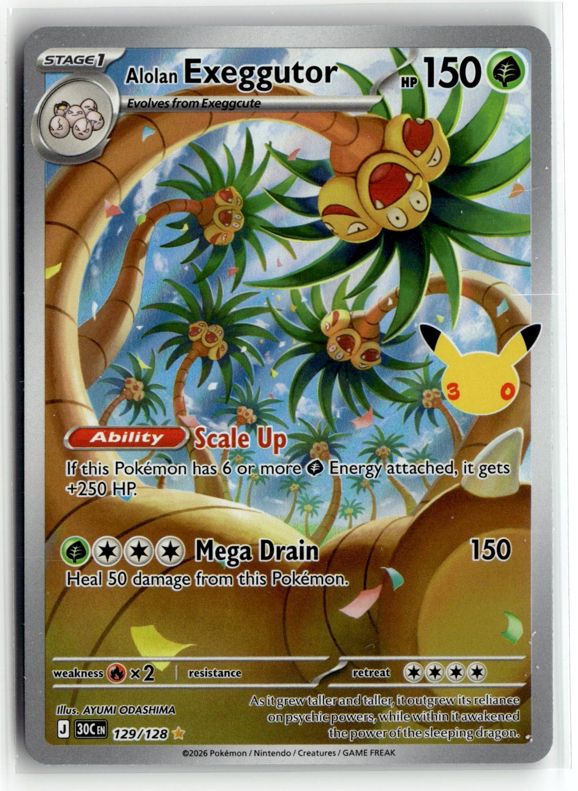 Pokemon tcg ME: 30th Celebration #129/128 Alolan Exeggutor