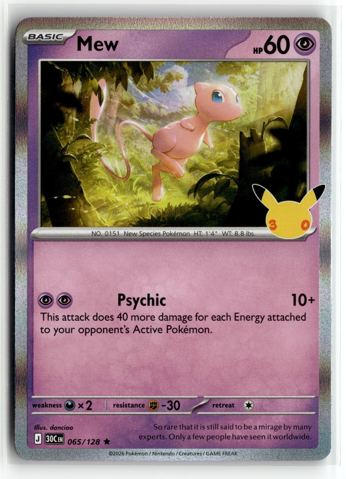 Pokemon tcg ME: 30th Celebration #065/128 Mew