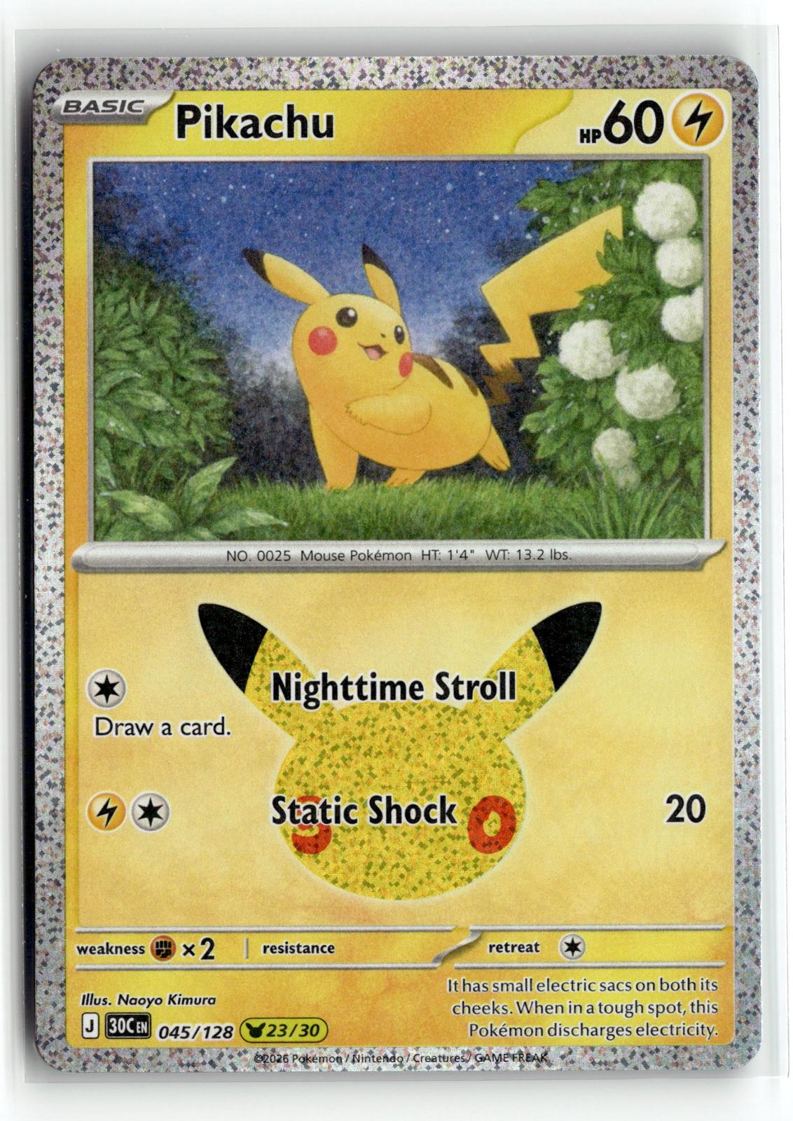 Pokemon tcg ME: 30th Celebration #045/128 Pikachu