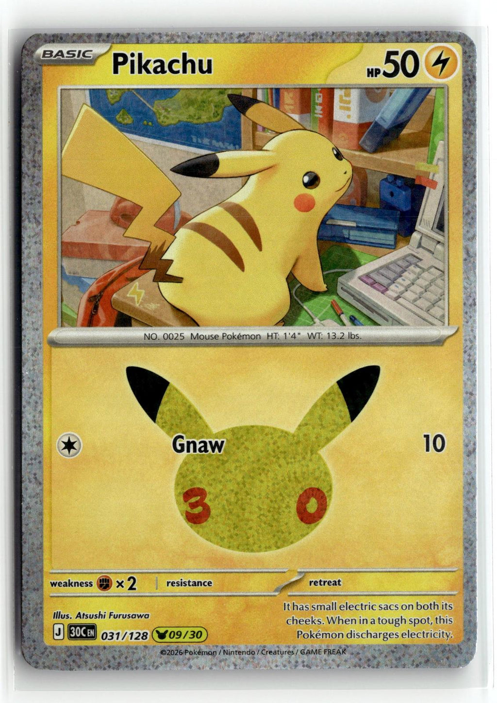 Pokemon tcg ME: 30th Celebration #031/128 Pikachu