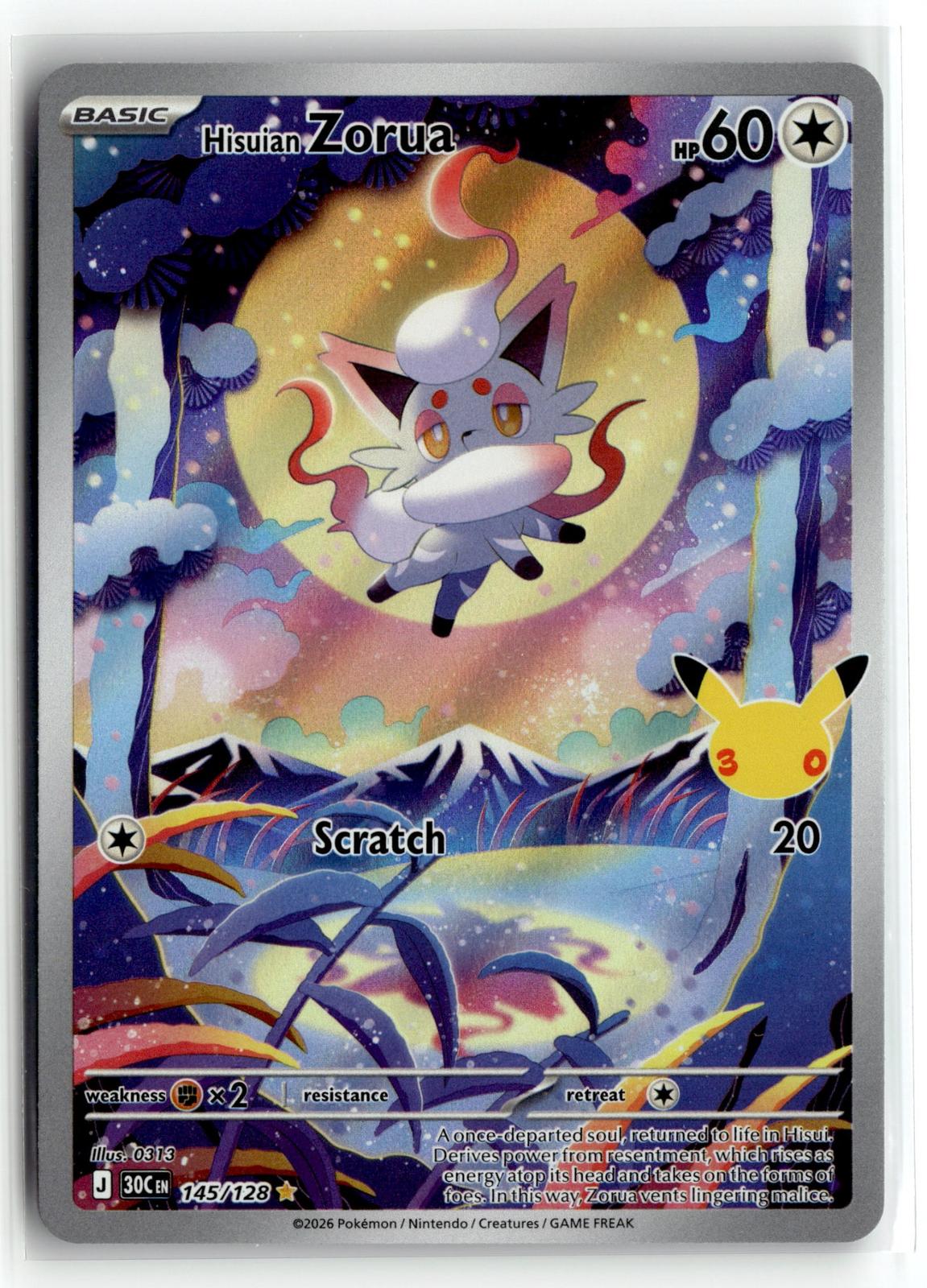 Pokemon tcg ME: 30th Celebration #145/128 Hisuian Zorua