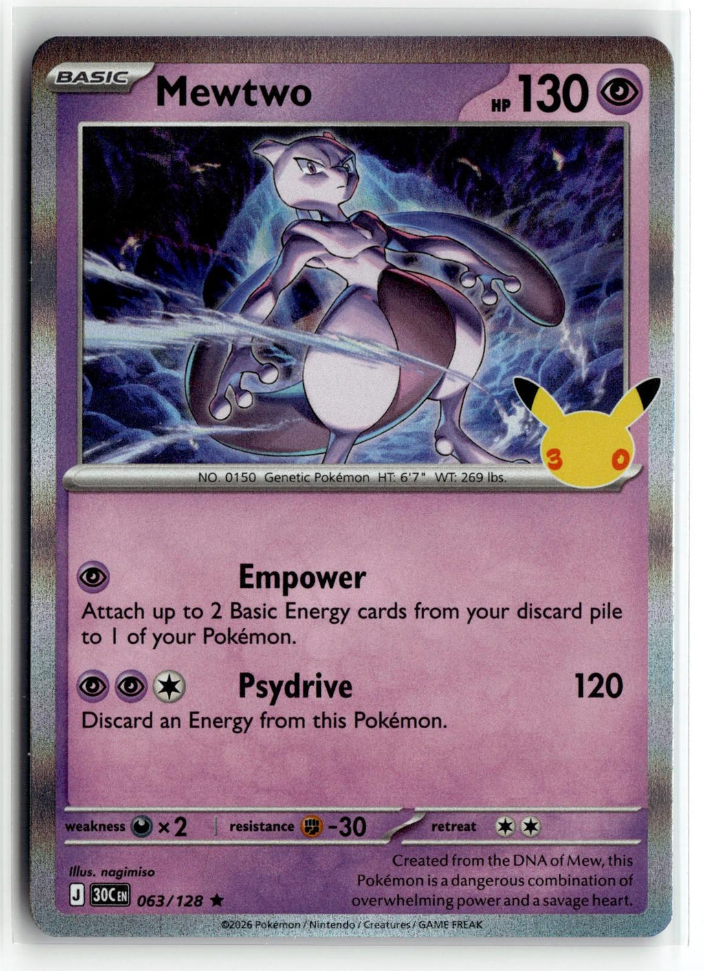 Pokemon tcg ME: 30th Celebration #063/128 Mewtwo