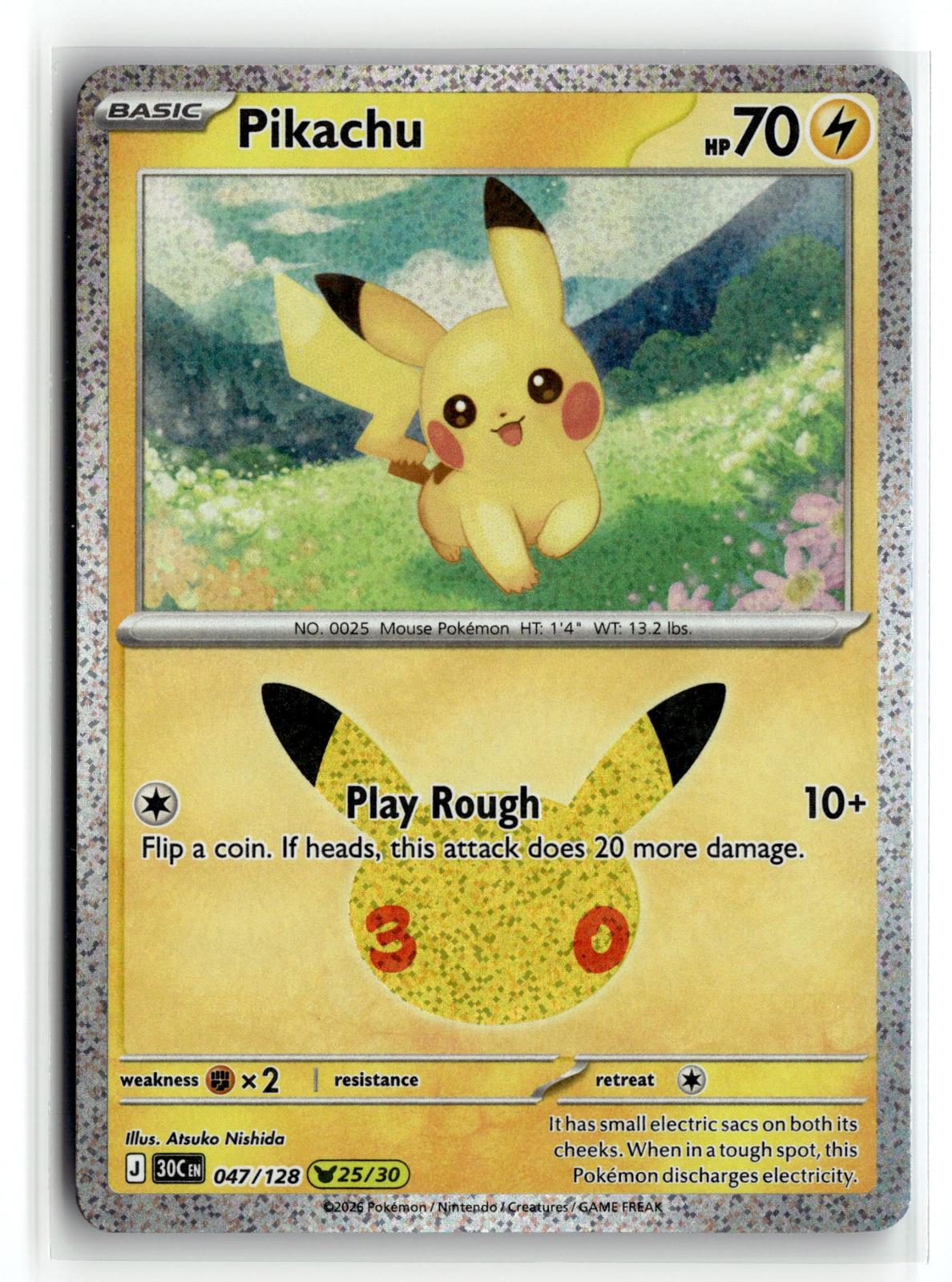 Pokemon tcg ME: 30th Celebration #047/128 Pikachu