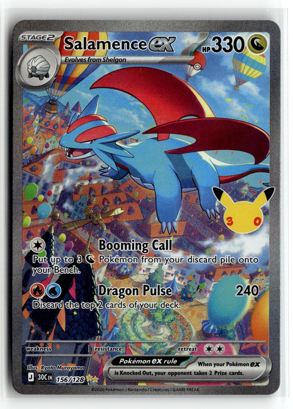 Pokemon tcg ME: 30th Celebration #156/128 Salamence ex