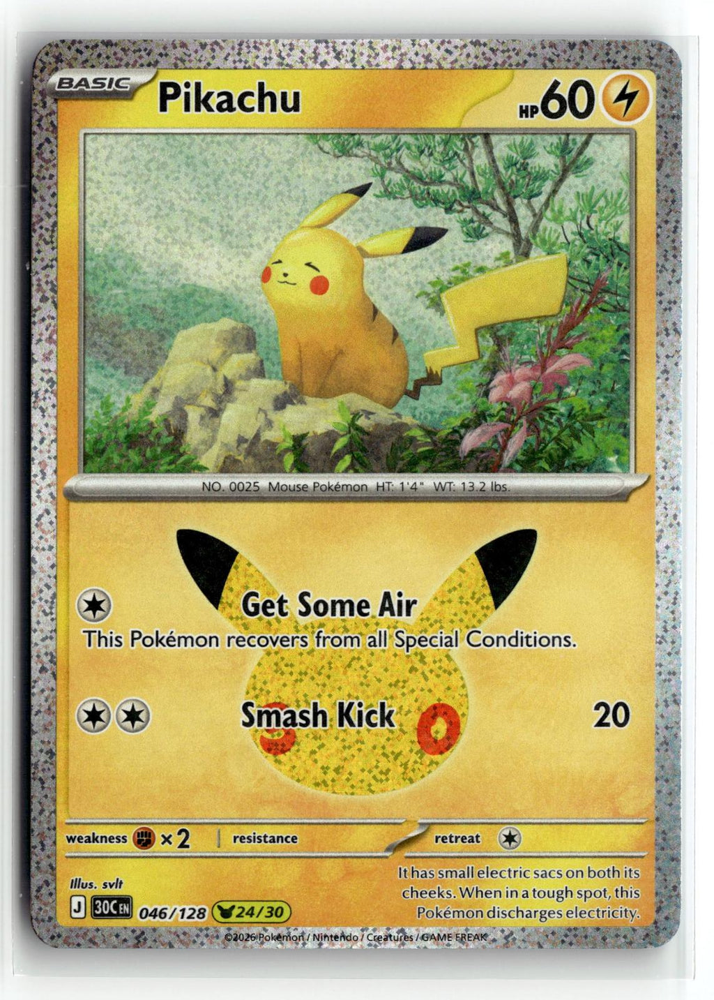 Pokemon tcg ME: 30th Celebration #046/128 Pikachu