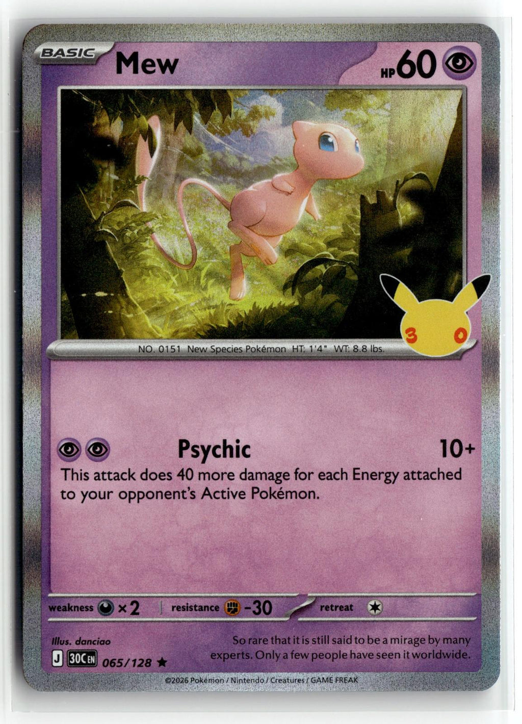 Pokemon tcg ME: 30th Celebration #065/128 Mew