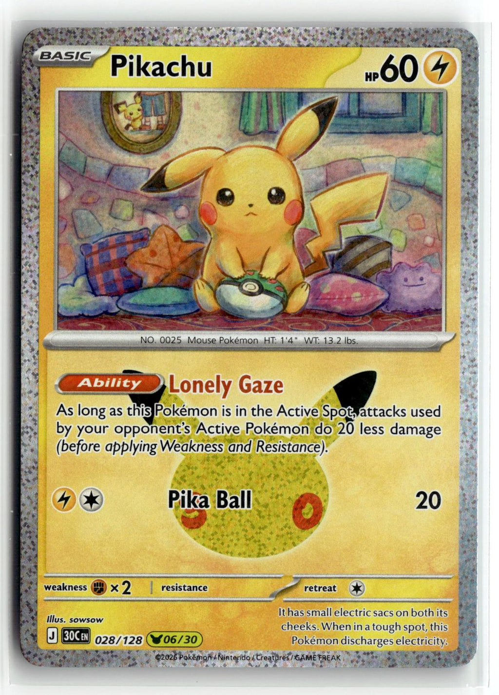 Pokemon tcg ME: 30th Celebration #028/128 Pikachu