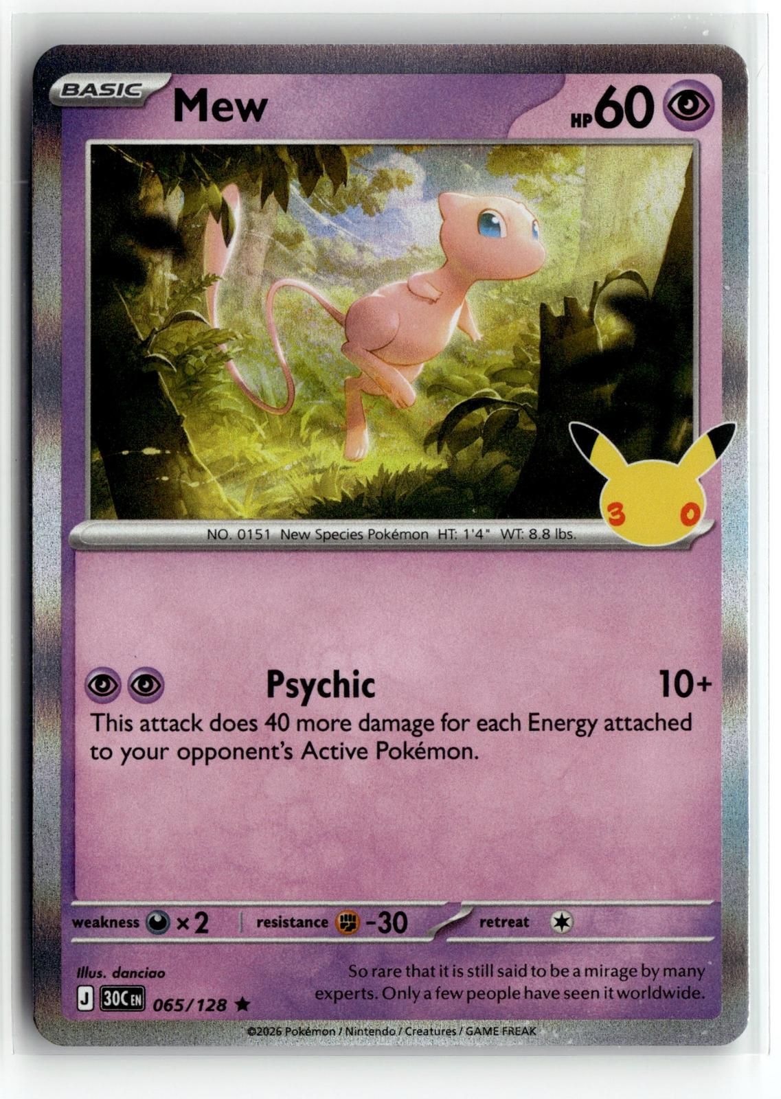 Pokemon tcg ME: 30th Celebration #065/128 Mew