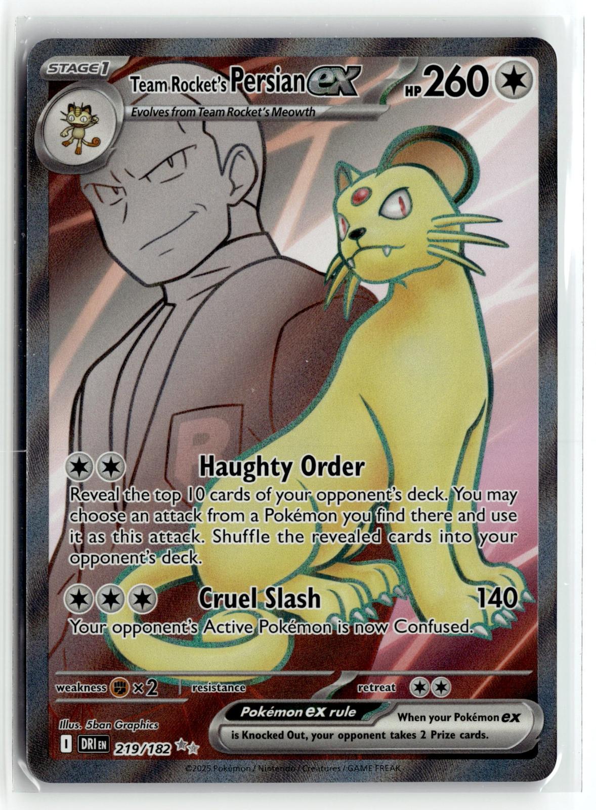 Pokemon tcg SV10: Destined Rivals #219/182 Team Rocket's Persian ex
