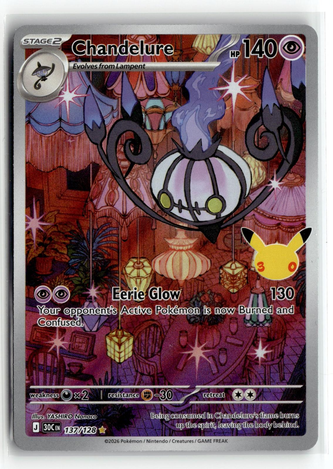 Pokemon tcg ME: 30th Celebration #137/128 Chandelure