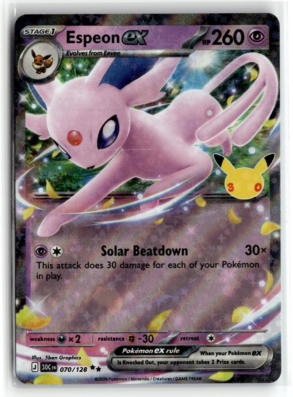 Pokemon tcg ME: 30th Celebration #070/128 Espeon ex
