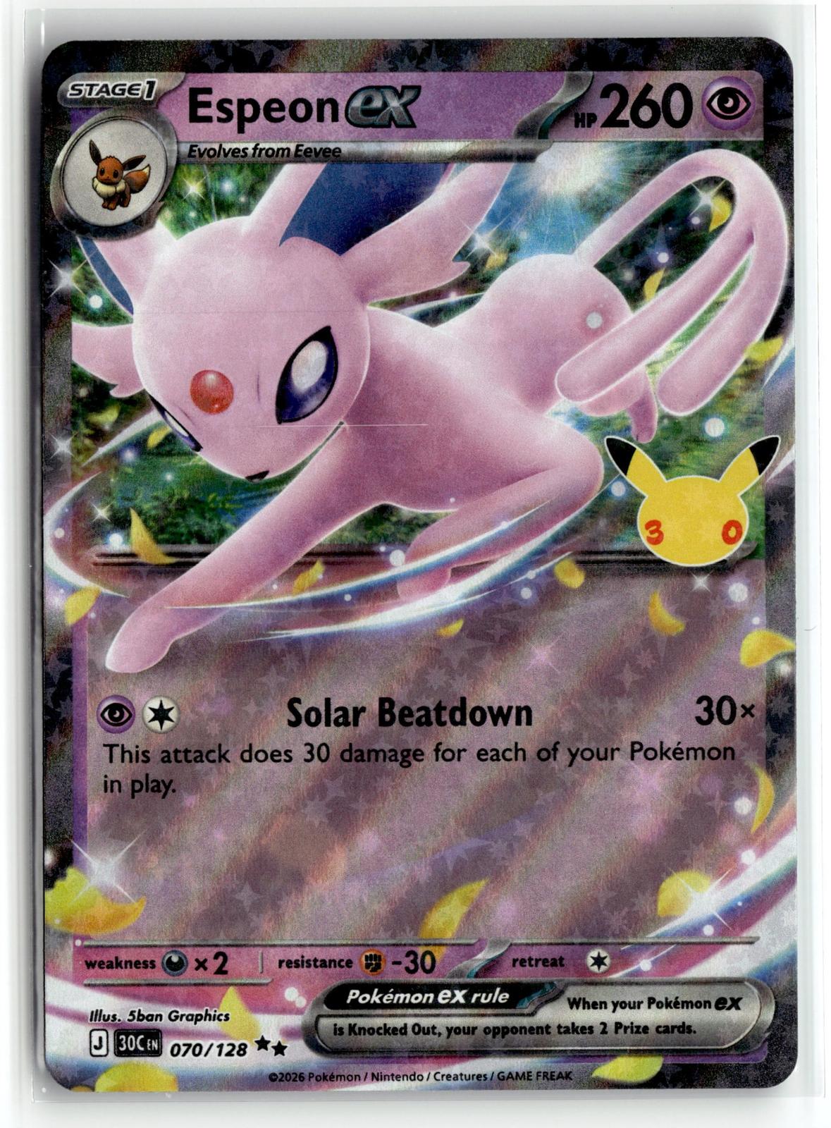 Pokemon tcg ME: 30th Celebration #070/128 Espeon ex