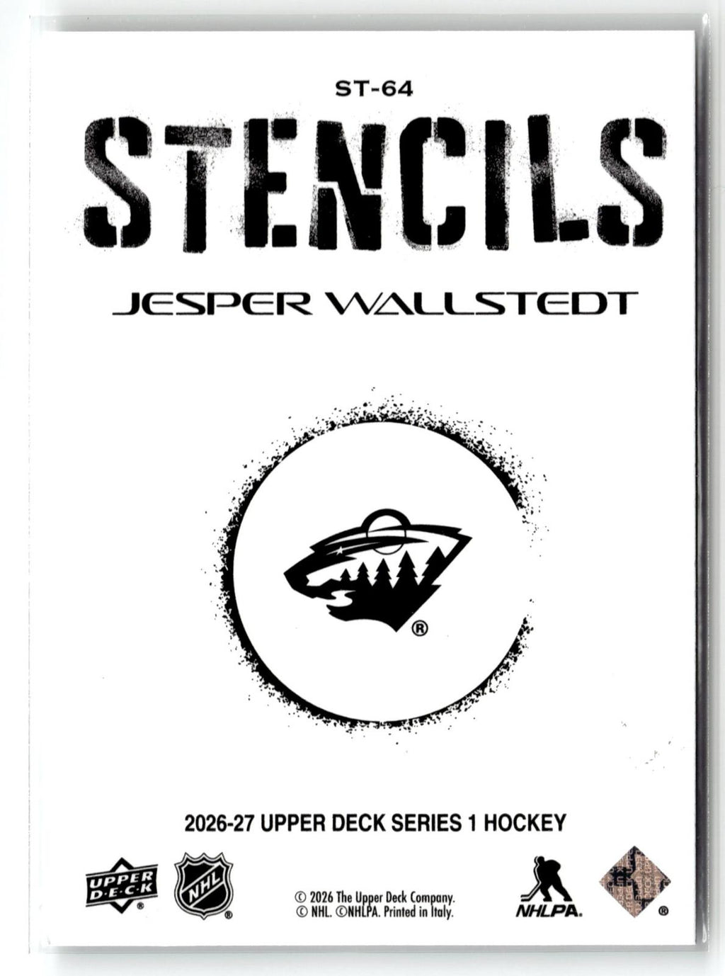 2026-27 Upper Deck #ST-64 Jesper Wallstedt Stencils