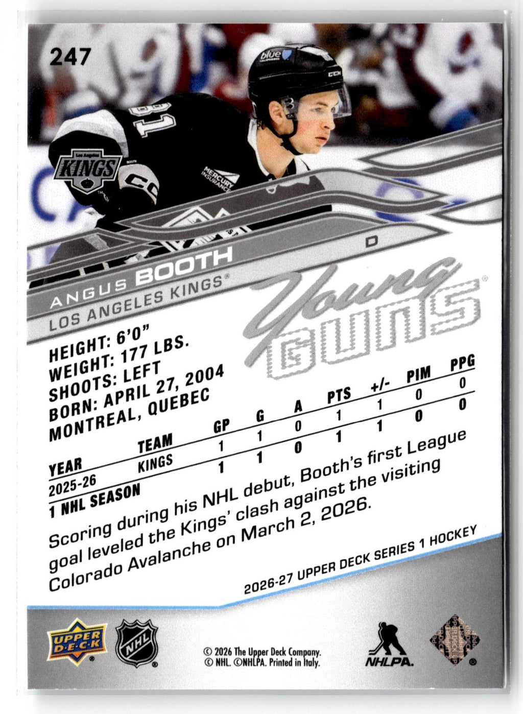 2026-27 Upper Deck #247 Angus Booth