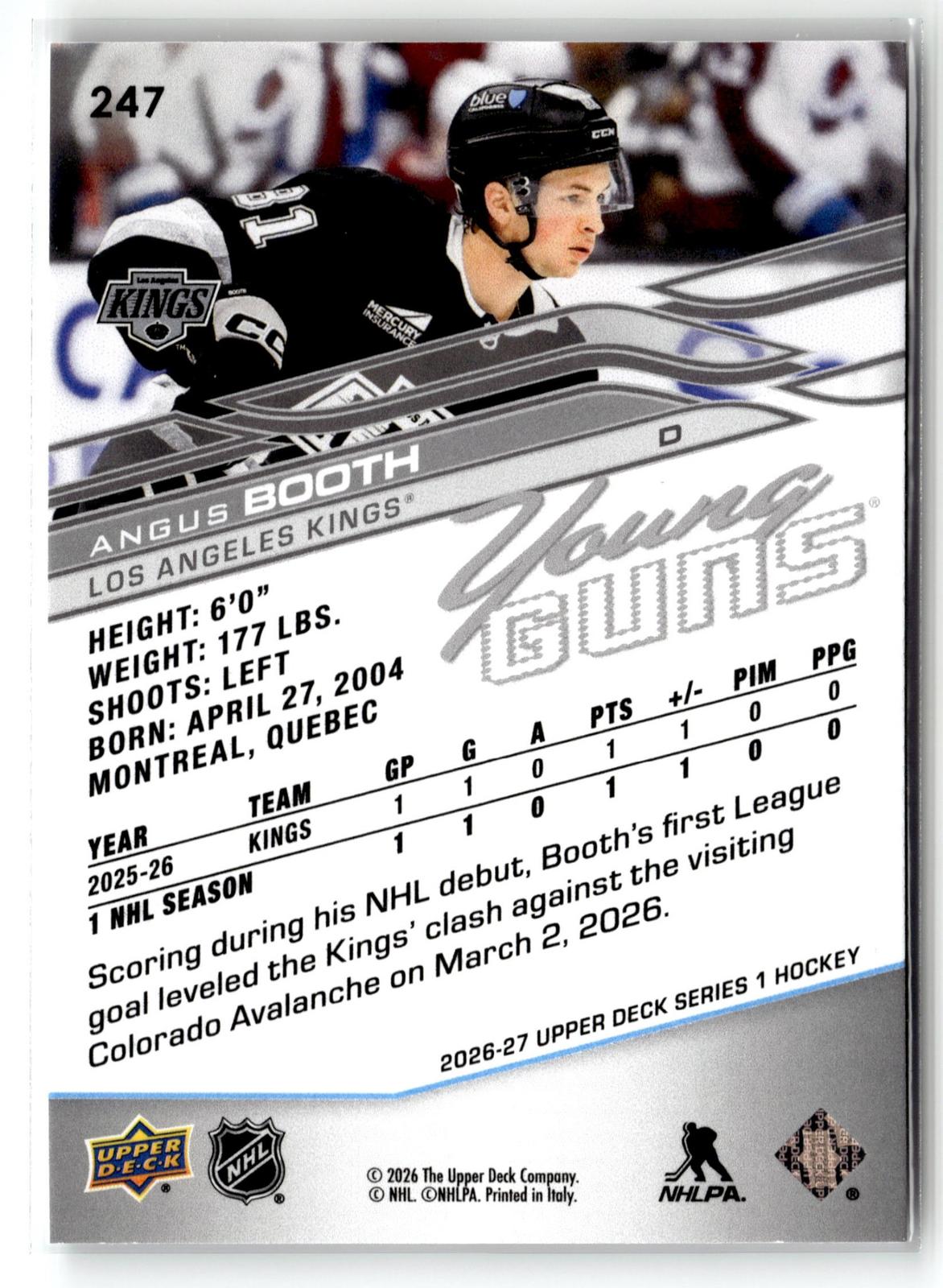 2026-27 Upper Deck #247 Angus Booth