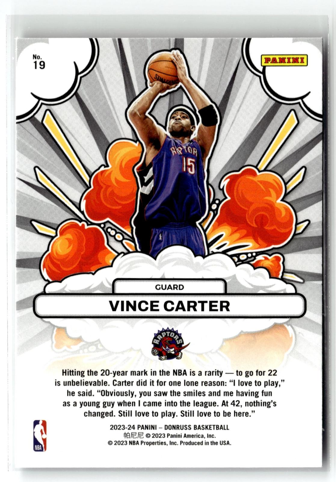 2023-24 Donruss #19 Vince Carter Bomb Squad
