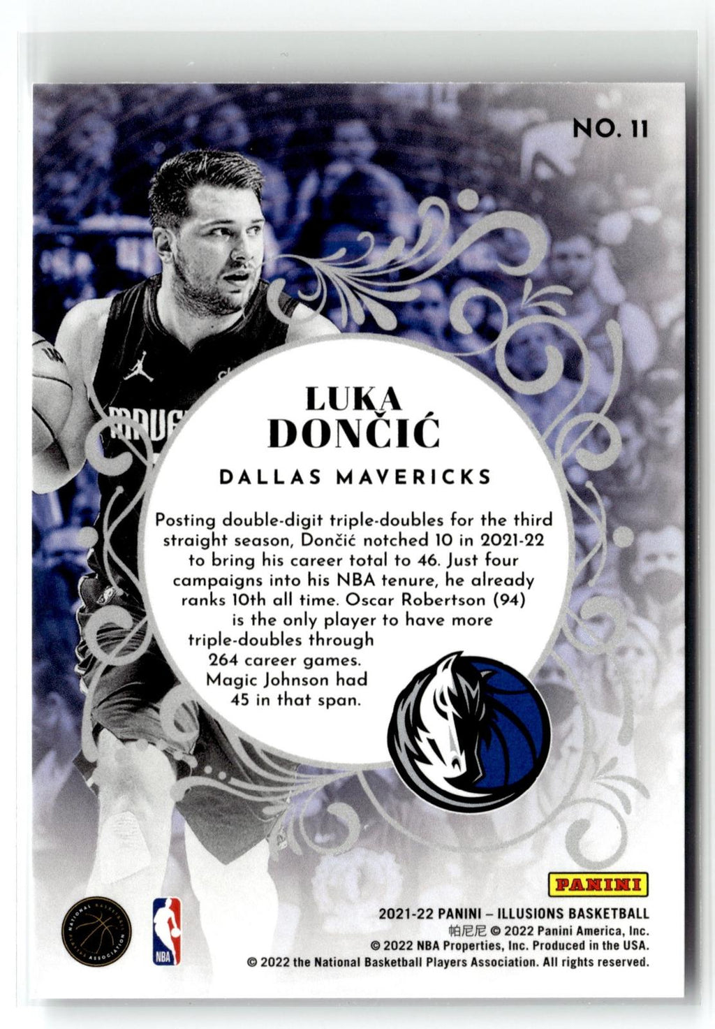 2021-22 Panini Illusions #11 Luka Doncic King of Cards