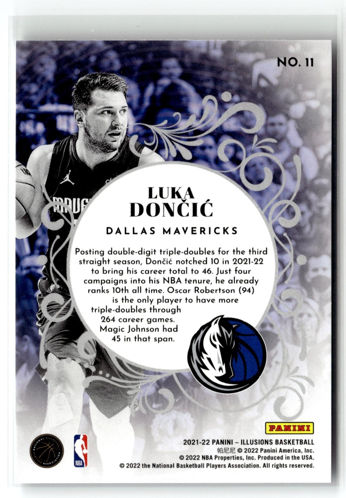 2021-22 Panini Illusions #11 Luka Doncic King of Cards