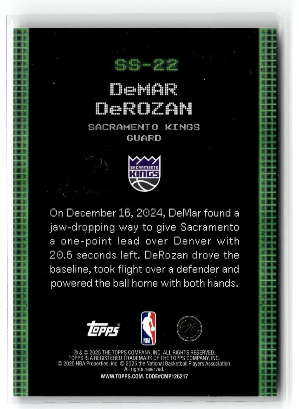 2025-26 Topps #SS-22 DeMar Derozan Scan and Slam