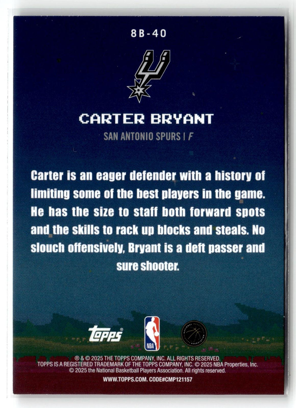 2025-26 Topps #8B-40 Carter Bryant 8-Bit Ballers