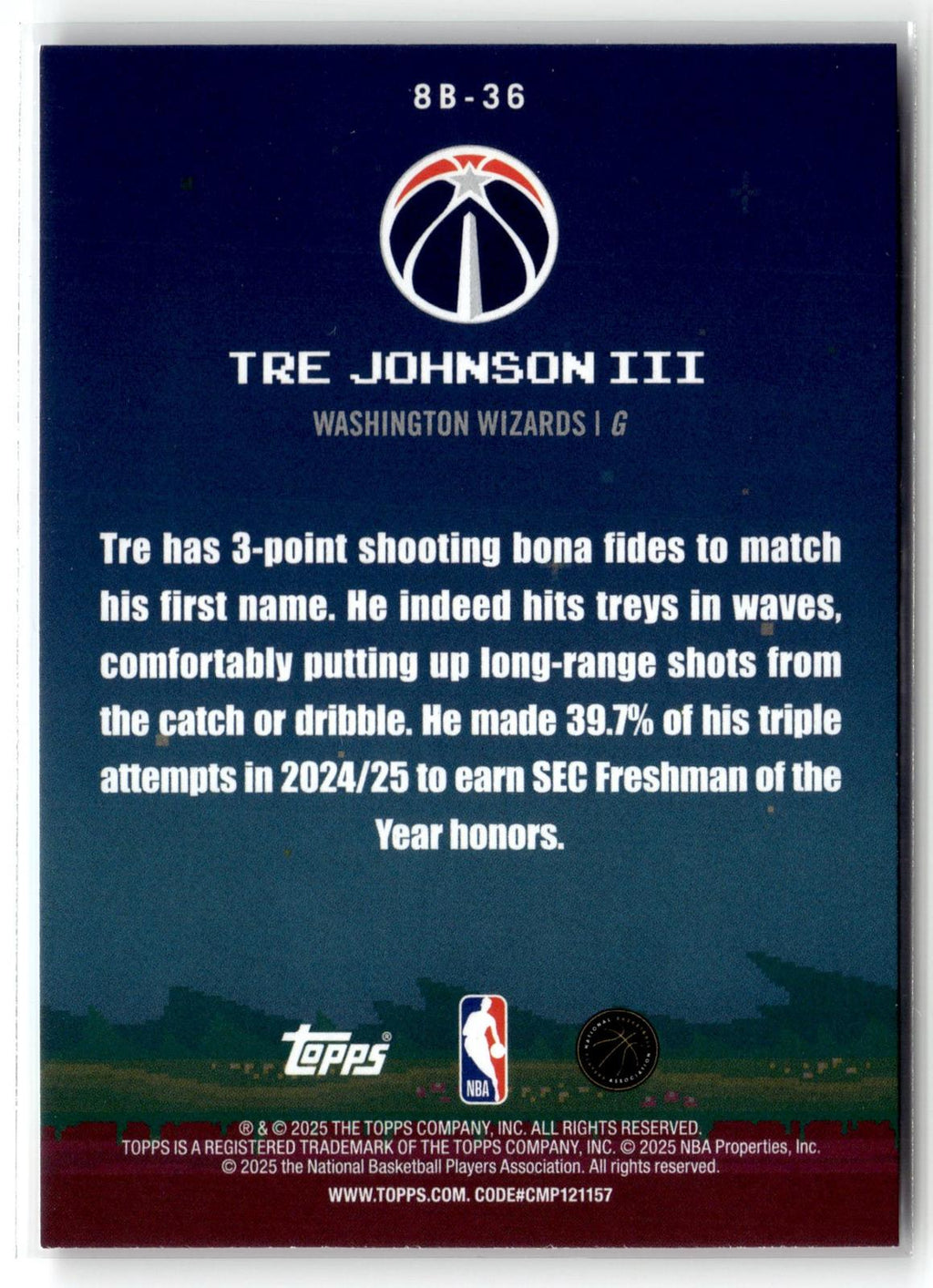2025-26 Topps #8B-36 Tre Johnson III 8-Bit Ballers