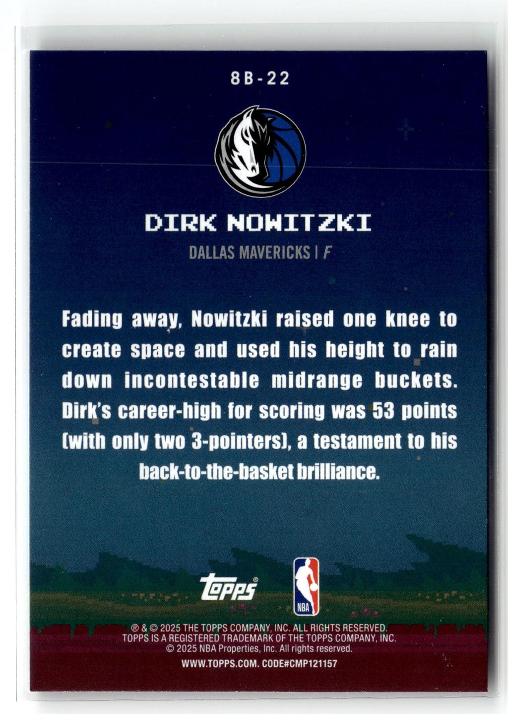 2025-26 Topps #8B-22 Dirk Nowitzki 8-Bit Ballers