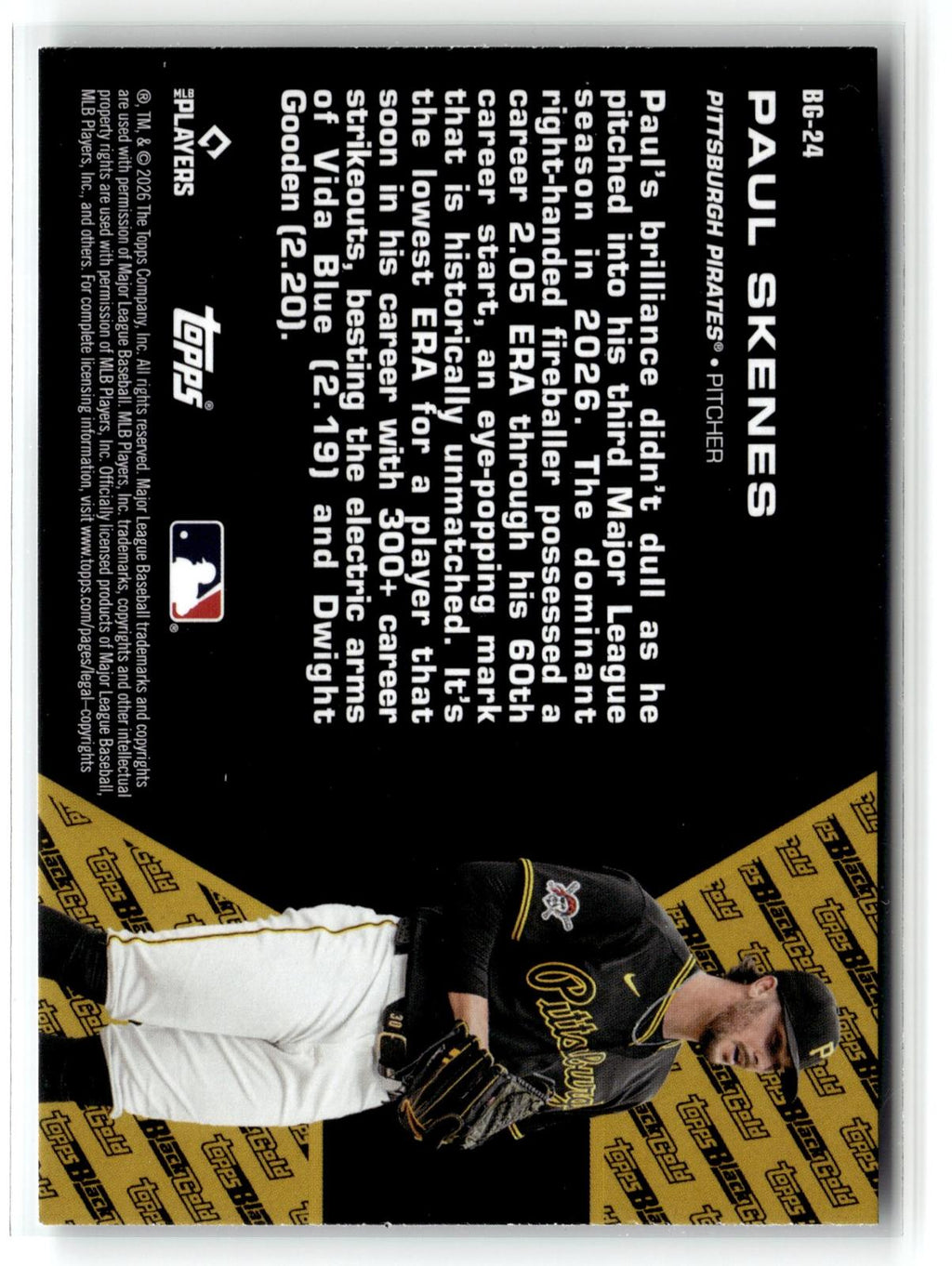 2026 Topps Update #BG-24 Paul Skenes Topps Black Gold