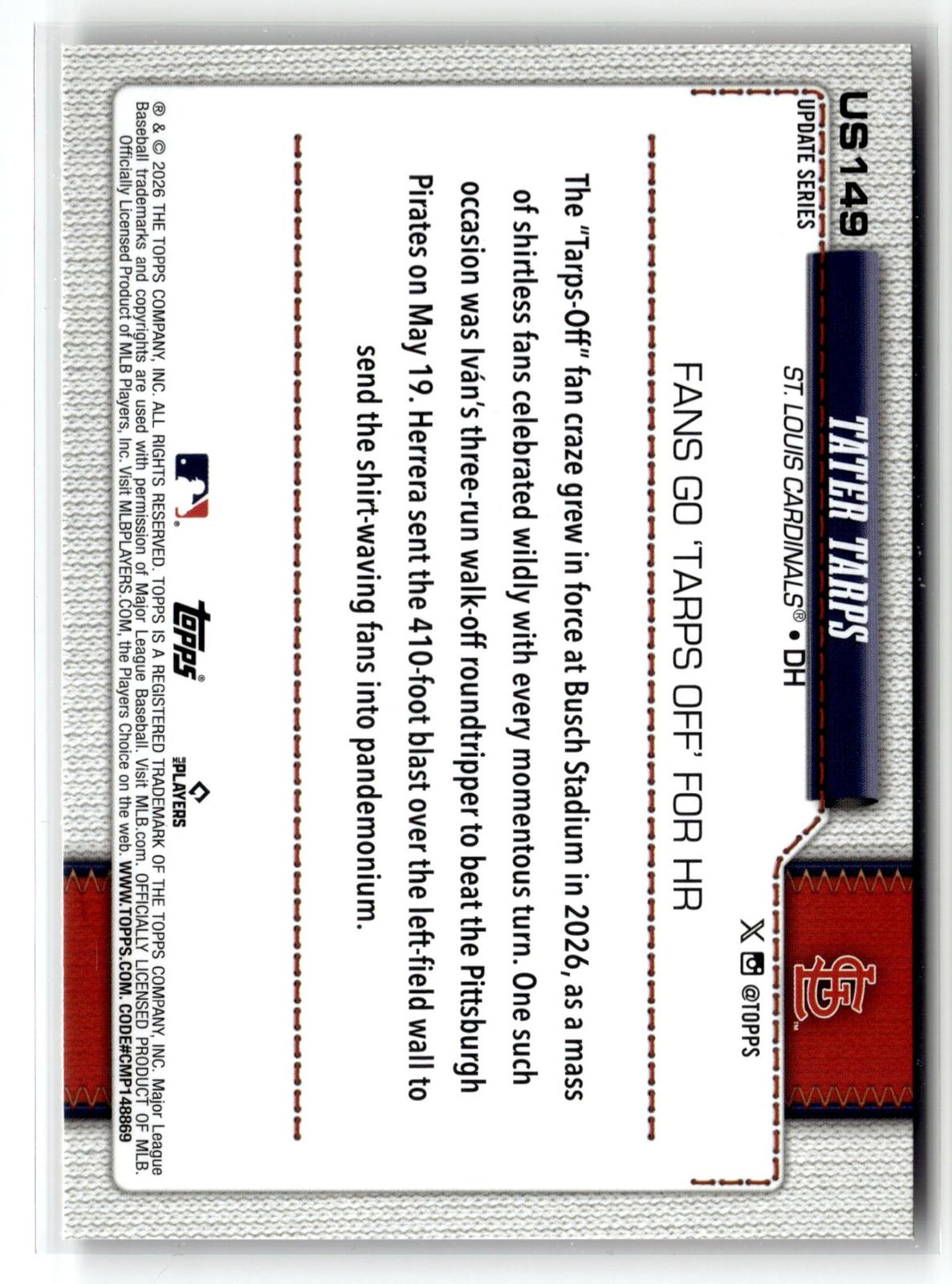 2026 Topps Update #US149 Tater Tarps Team Color Border