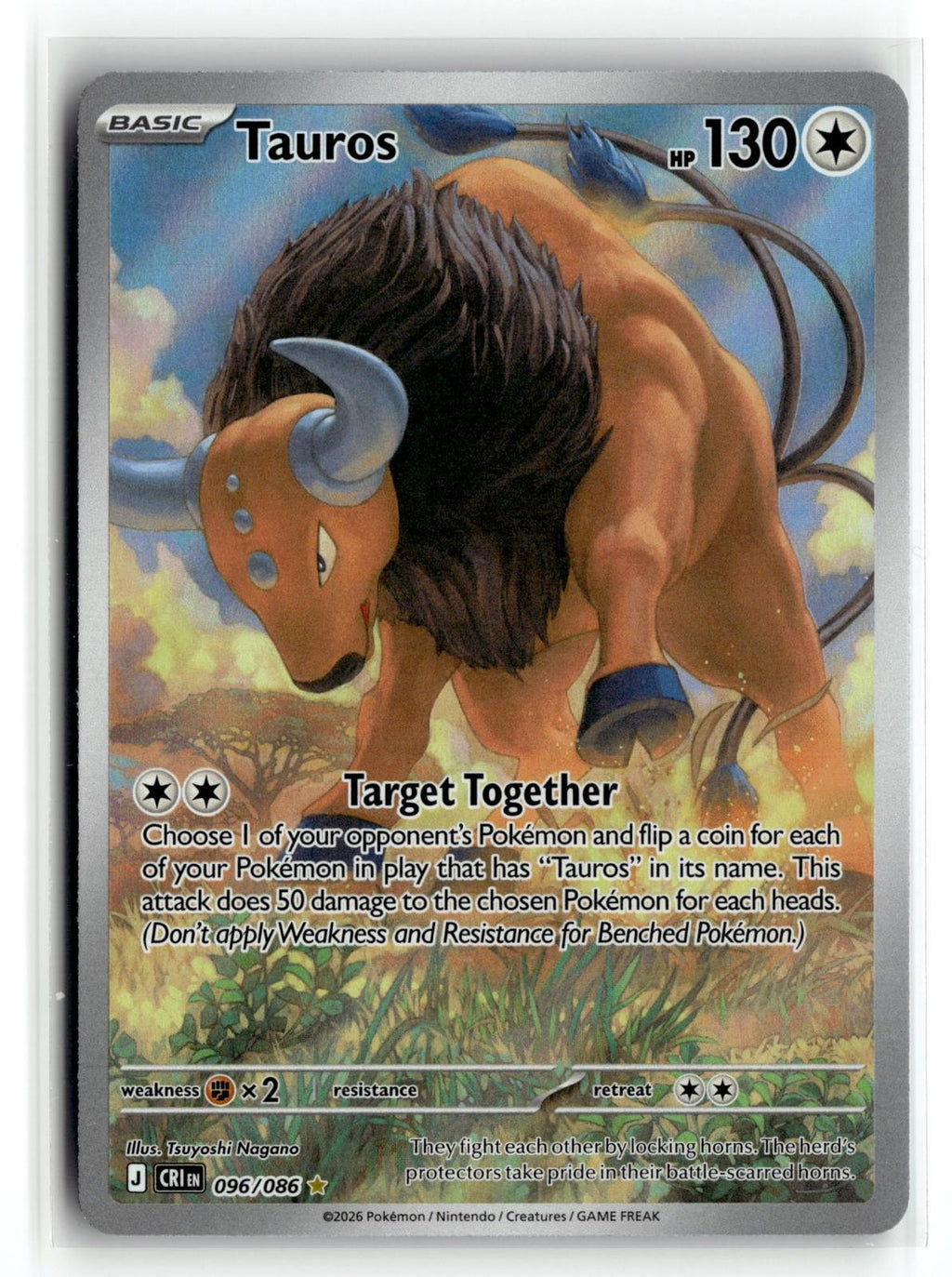 Pokemon tcg ME04: Chaos Rising #096/086 Tauros