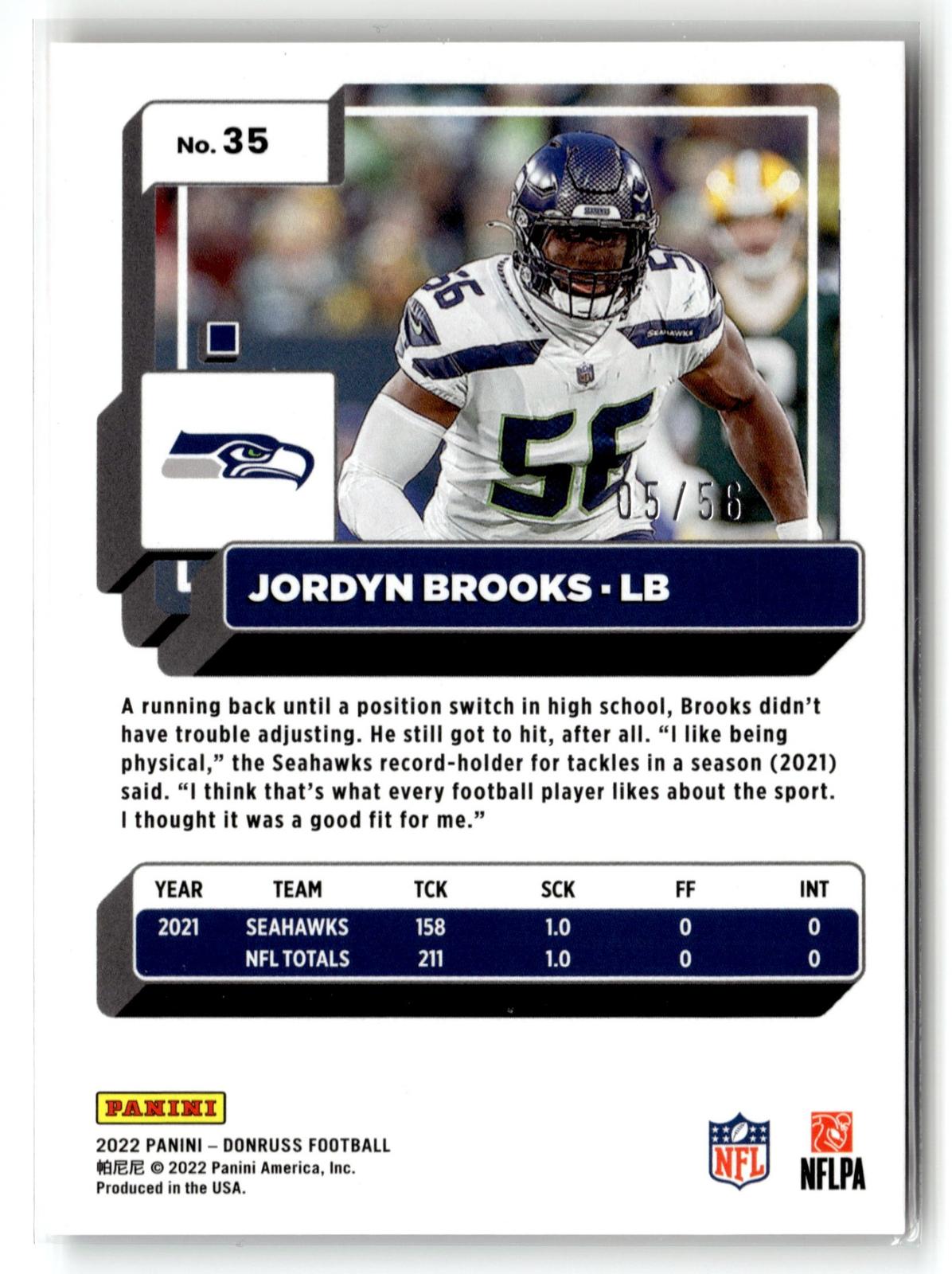#35 Jordyn Brooks 2022 Donruss