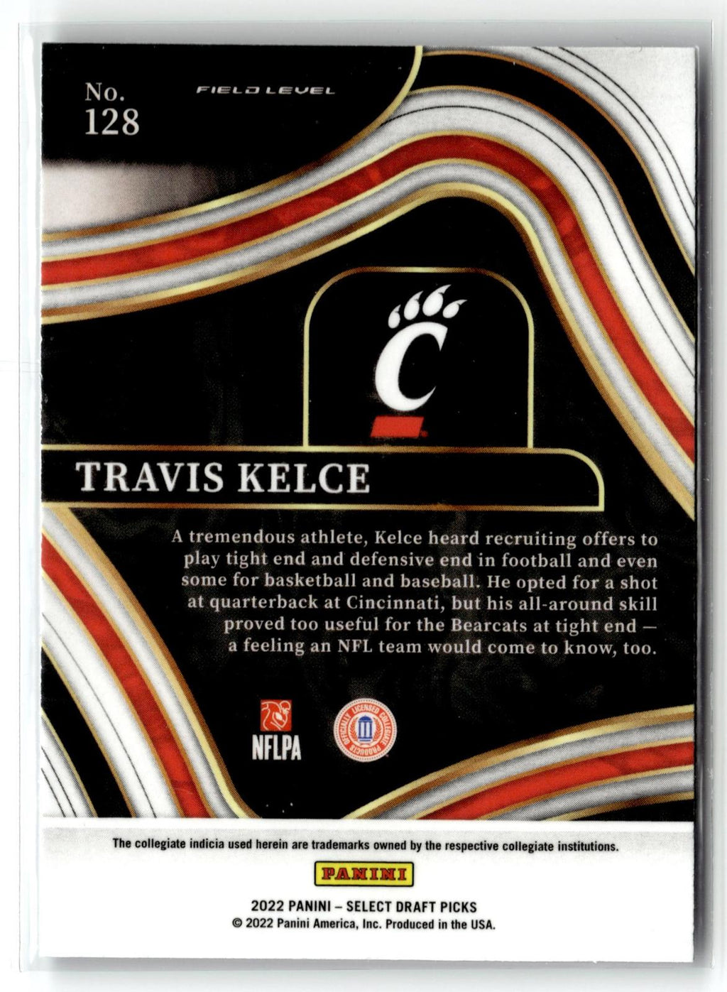#128 Travis Kelce 2022 Panini Select Draft Picks