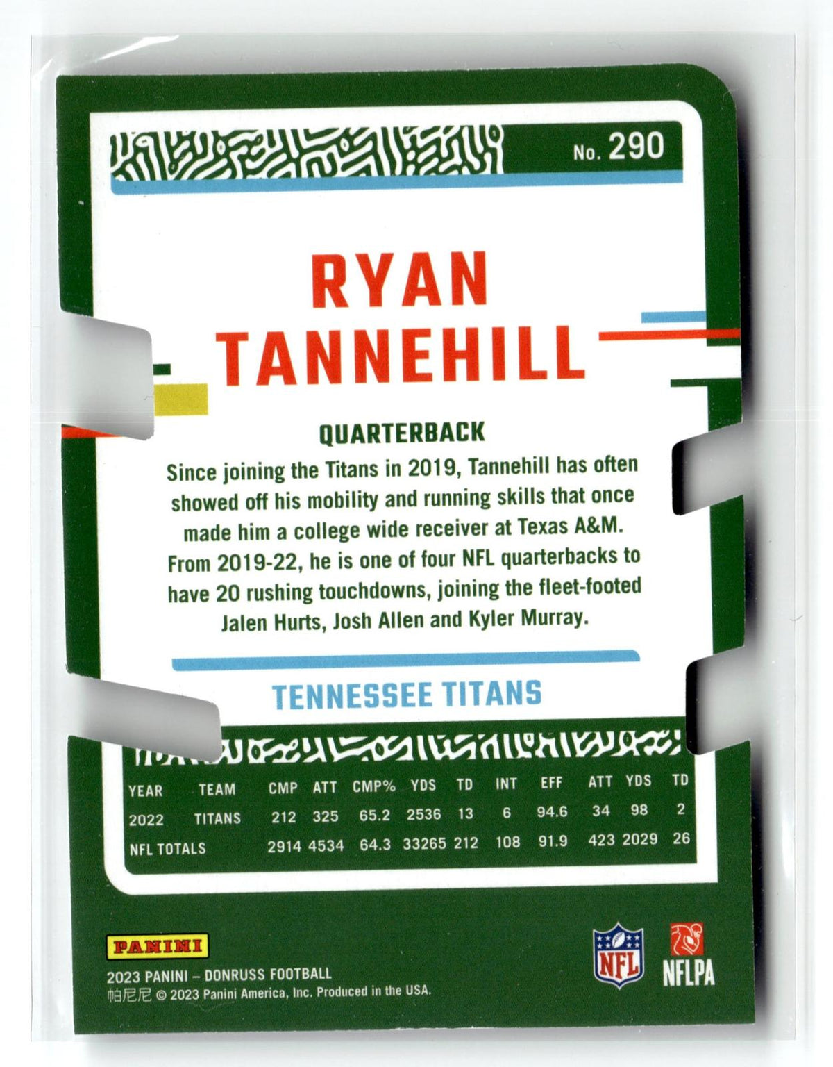 #290 Ryan Tannehill 2023 Donruss
