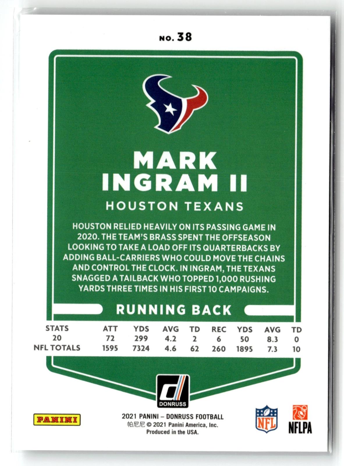 #38 Mark Ingram II 2021 Donruss