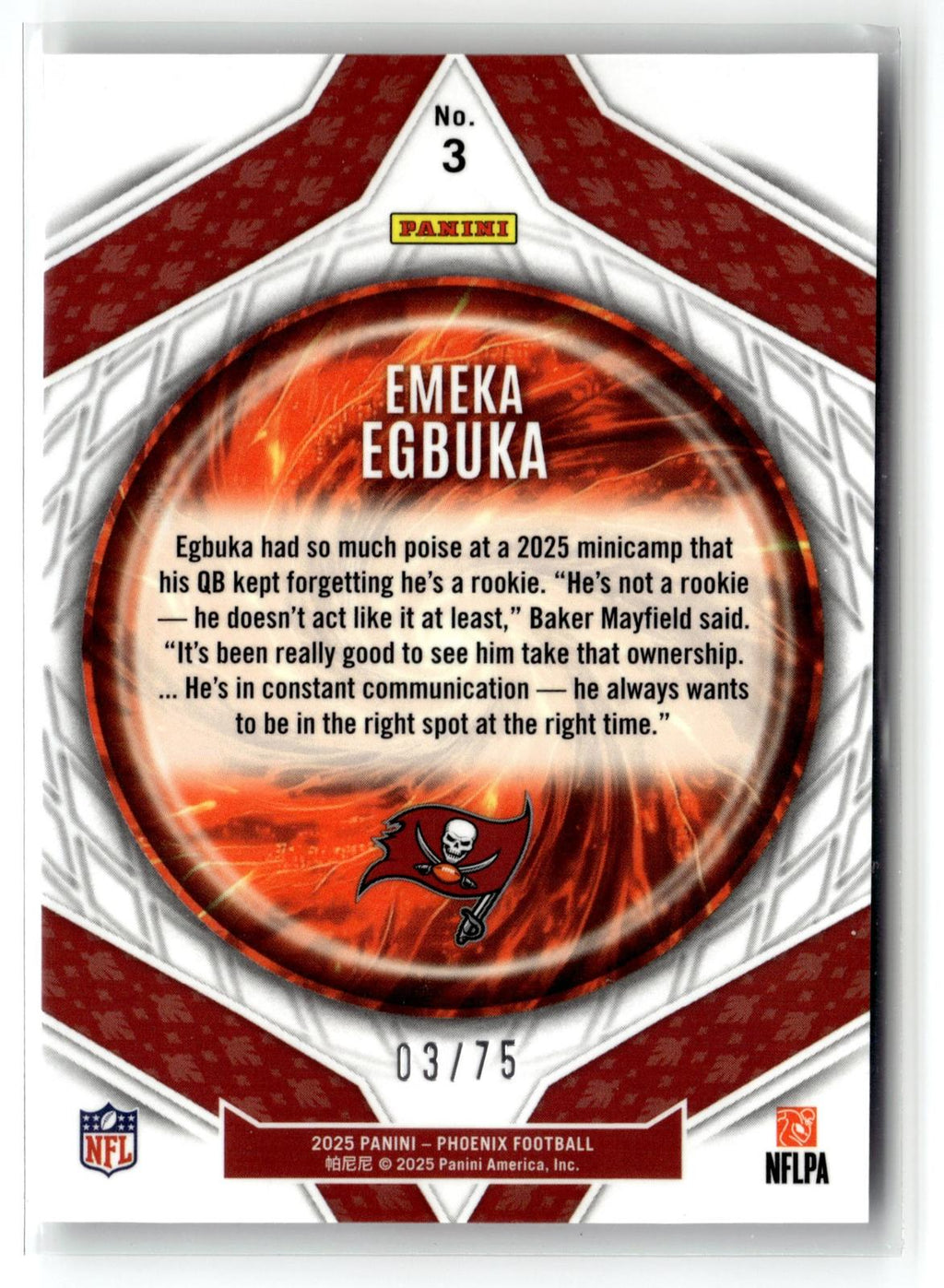 #3 Emeka Egbuka 2025 Panini Phoenix