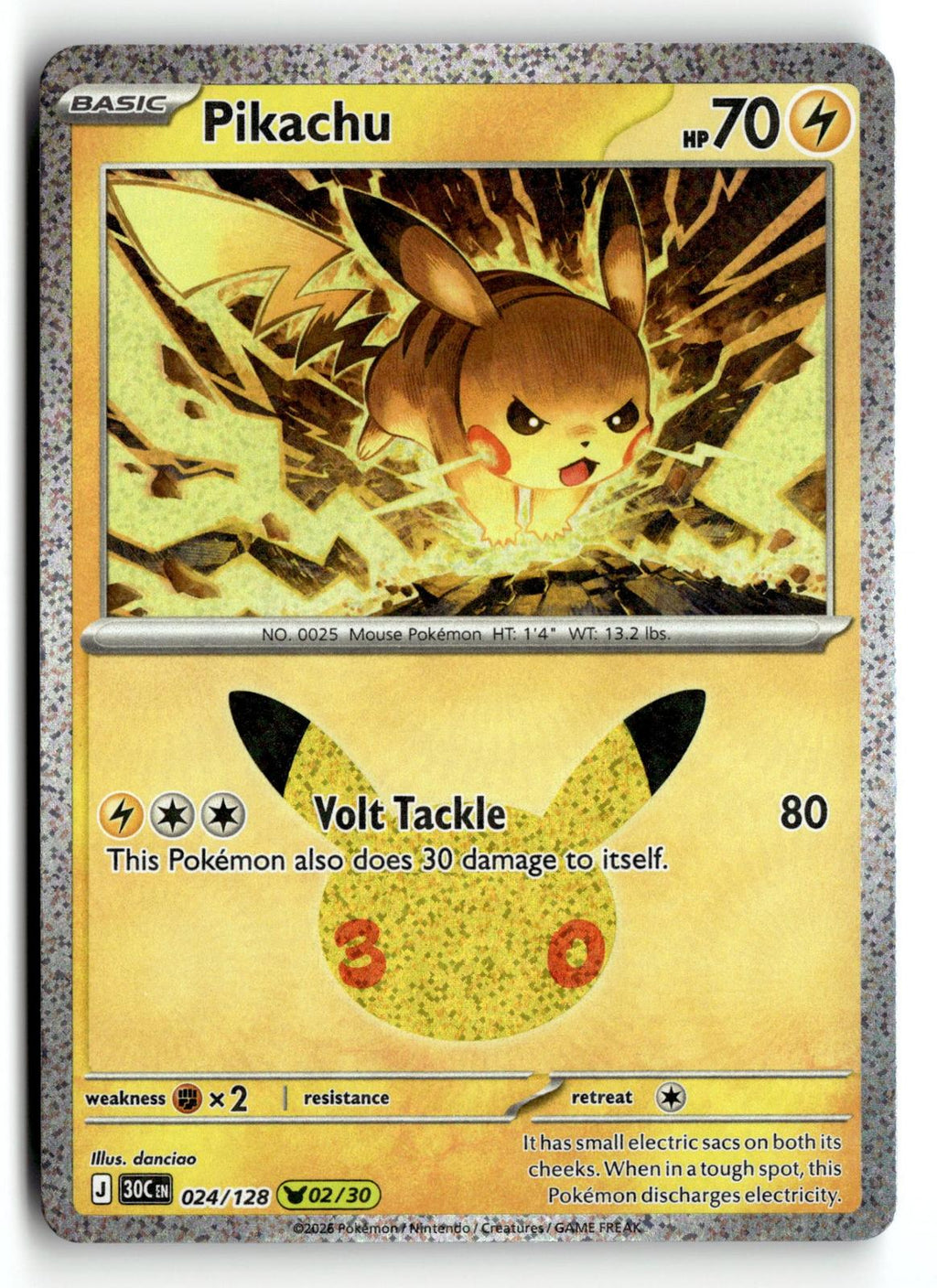Pokemon tcg ME: 30th Celebration #024/128 Pikachu