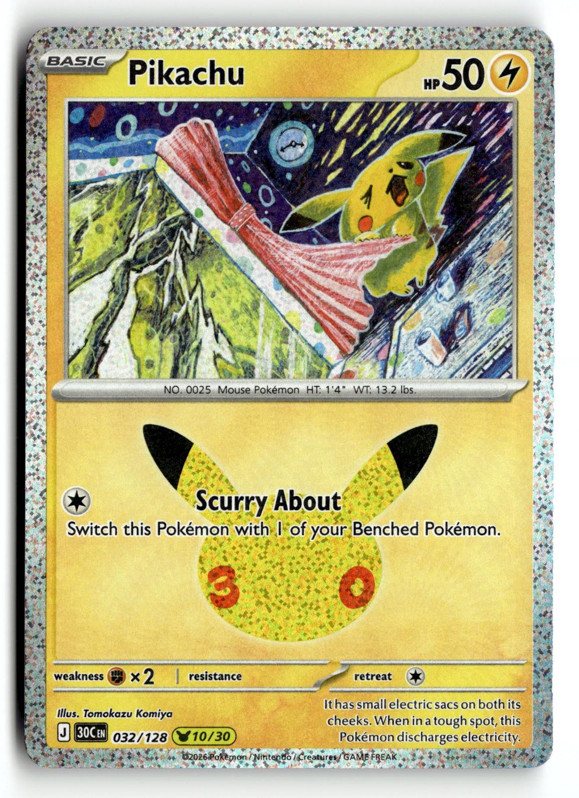 Pokemon tcg ME: 30th Celebration #032/128 Pikachu