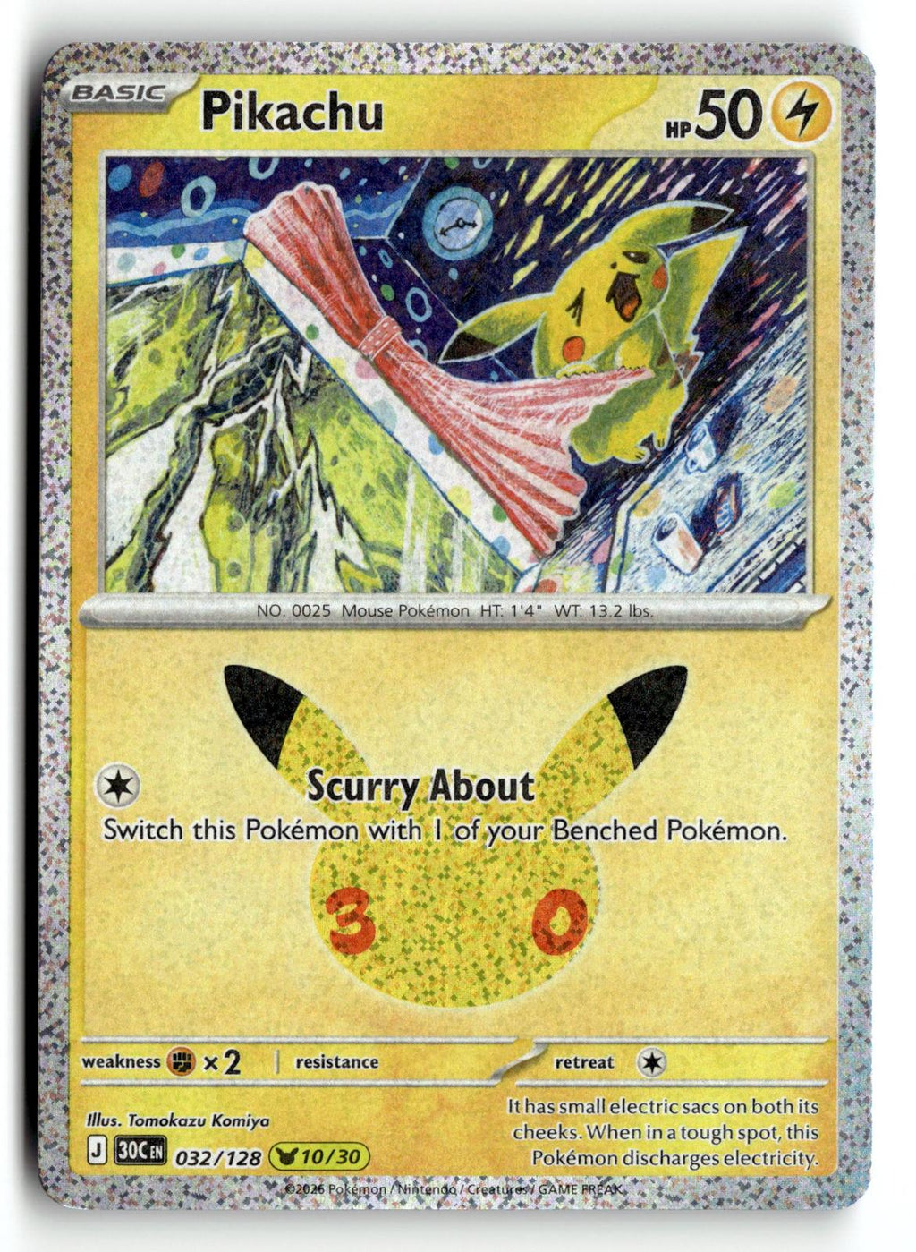 Pokemon tcg ME: 30th Celebration #032/128 Pikachu
