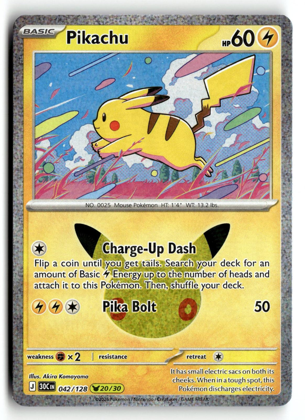 Pokemon tcg ME: 30th Celebration #042/128 Pikachu