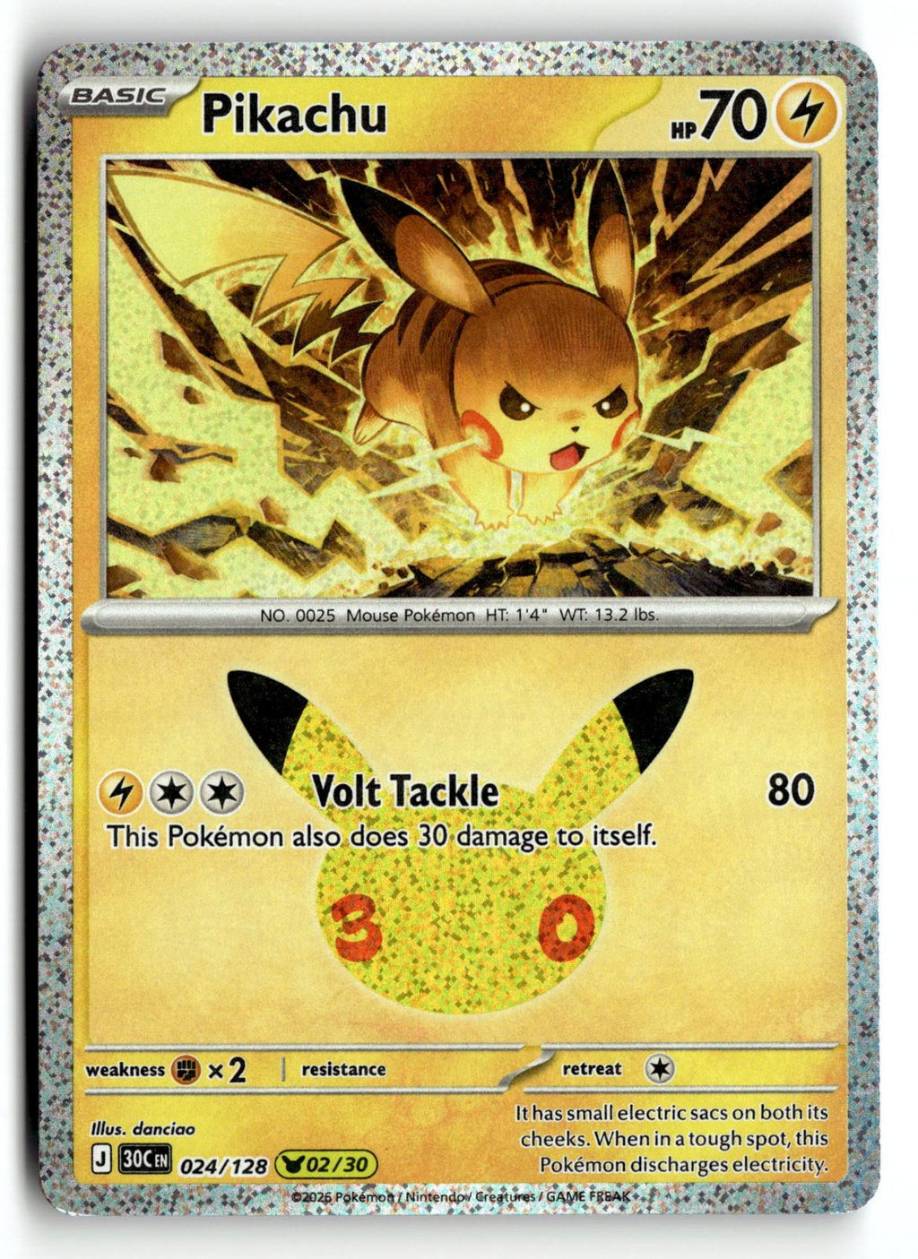 Pokemon tcg ME: 30th Celebration #024/128 Pikachu