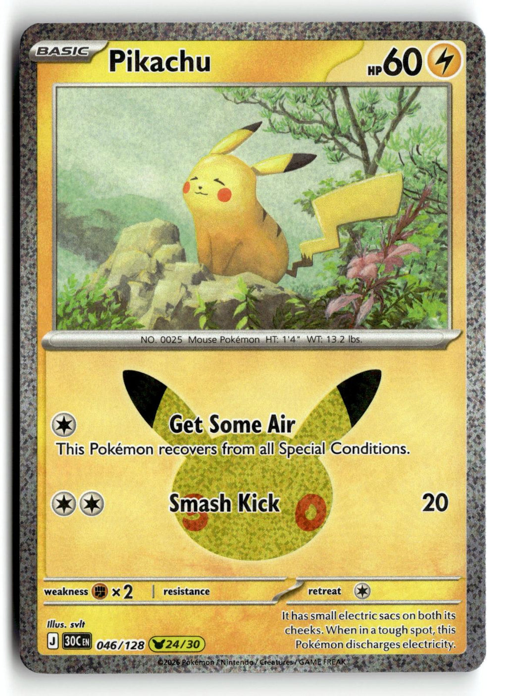 Pokemon tcg ME: 30th Celebration #046/128 Pikachu