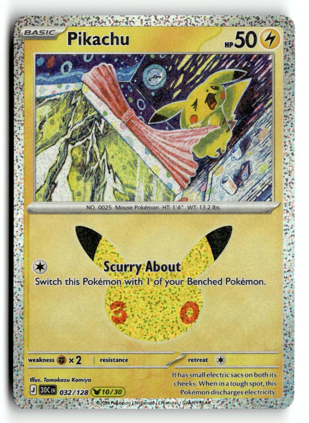 Pokemon tcg ME: 30th Celebration #032/128 Pikachu