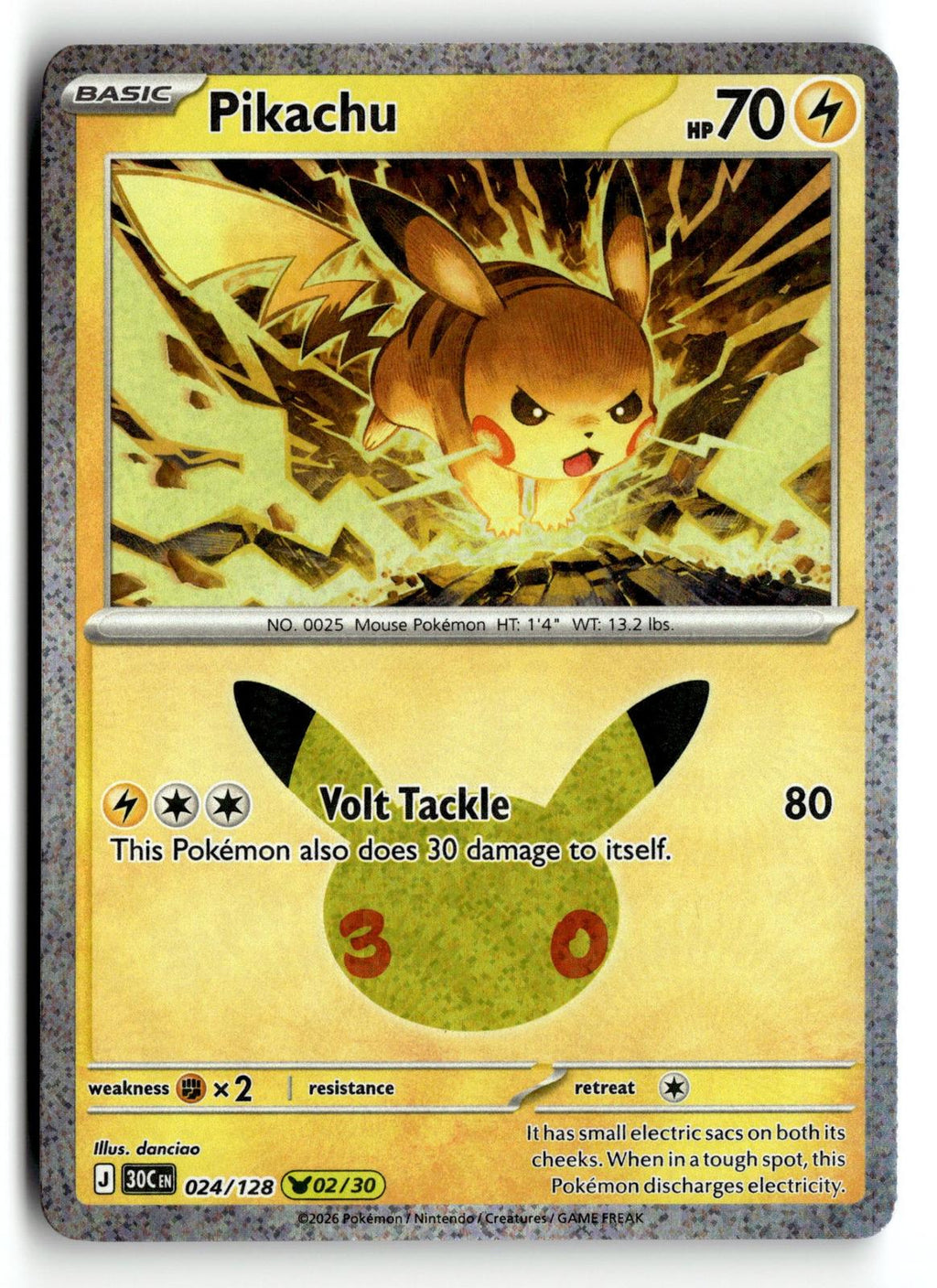 Pokemon tcg ME: 30th Celebration #024/128 Pikachu