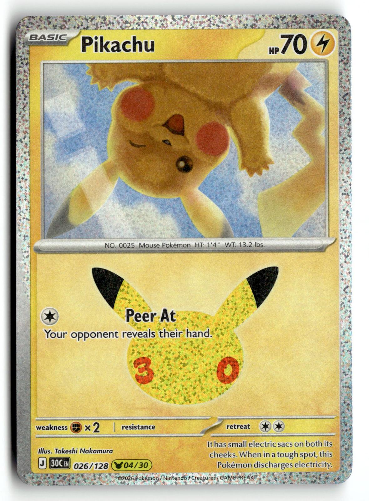 Pokemon tcg ME: 30th Celebration #026/128 Pikachu