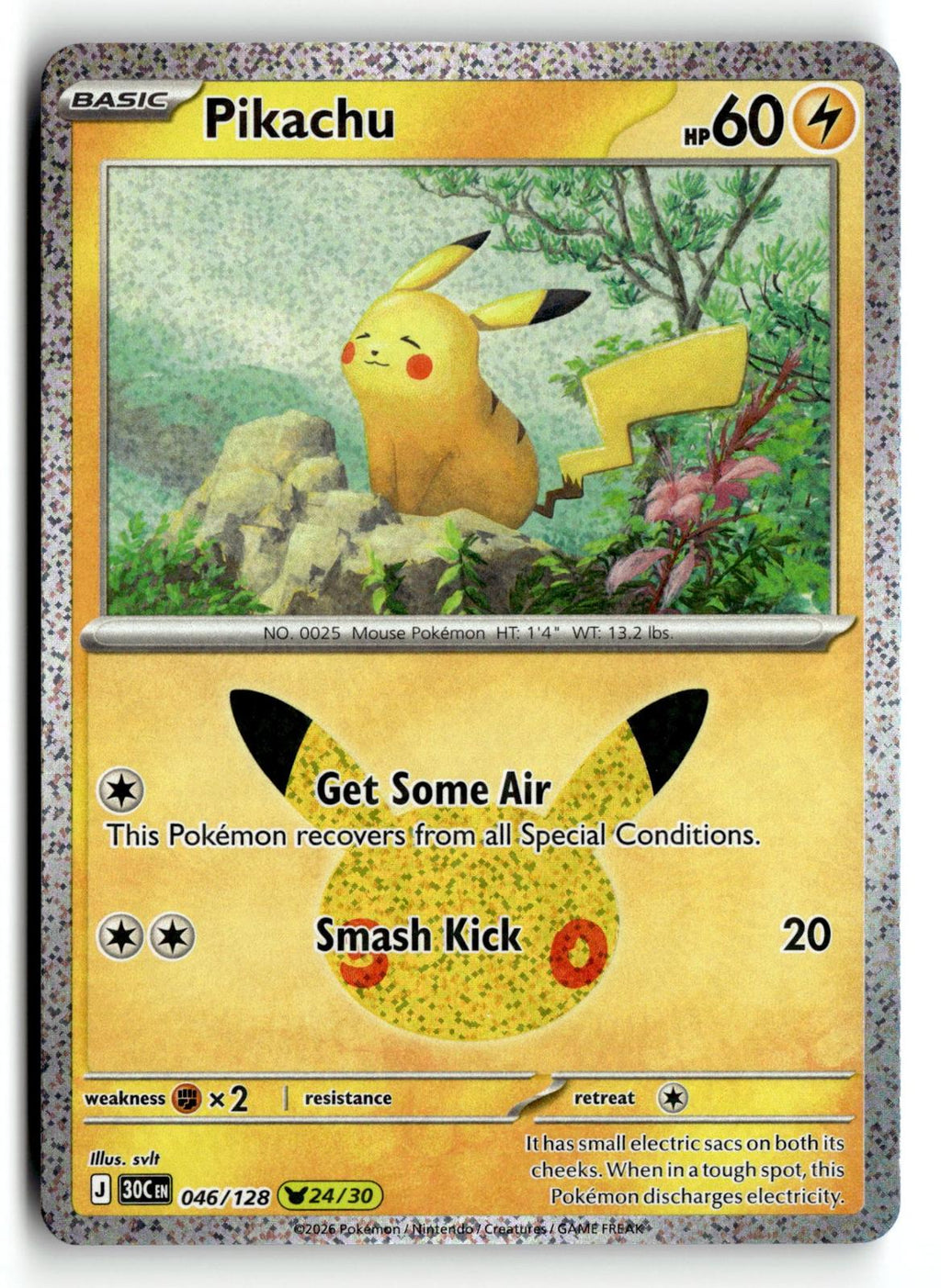 Pokemon tcg ME: 30th Celebration #046/128 Pikachu