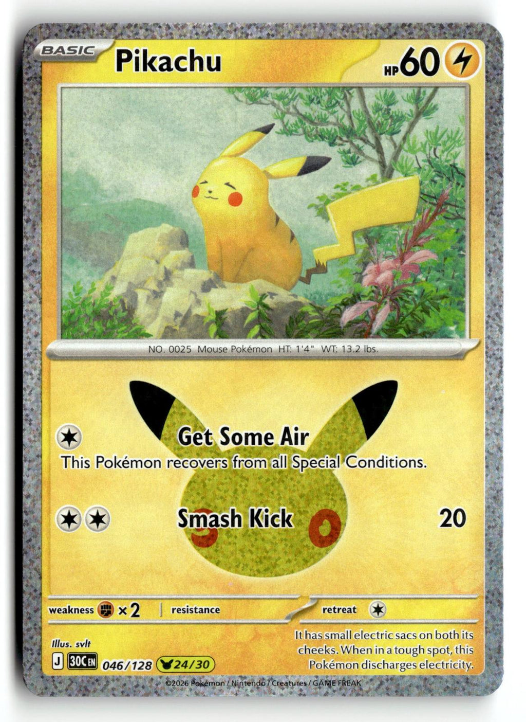 Pokemon tcg ME: 30th Celebration #046/128 Pikachu