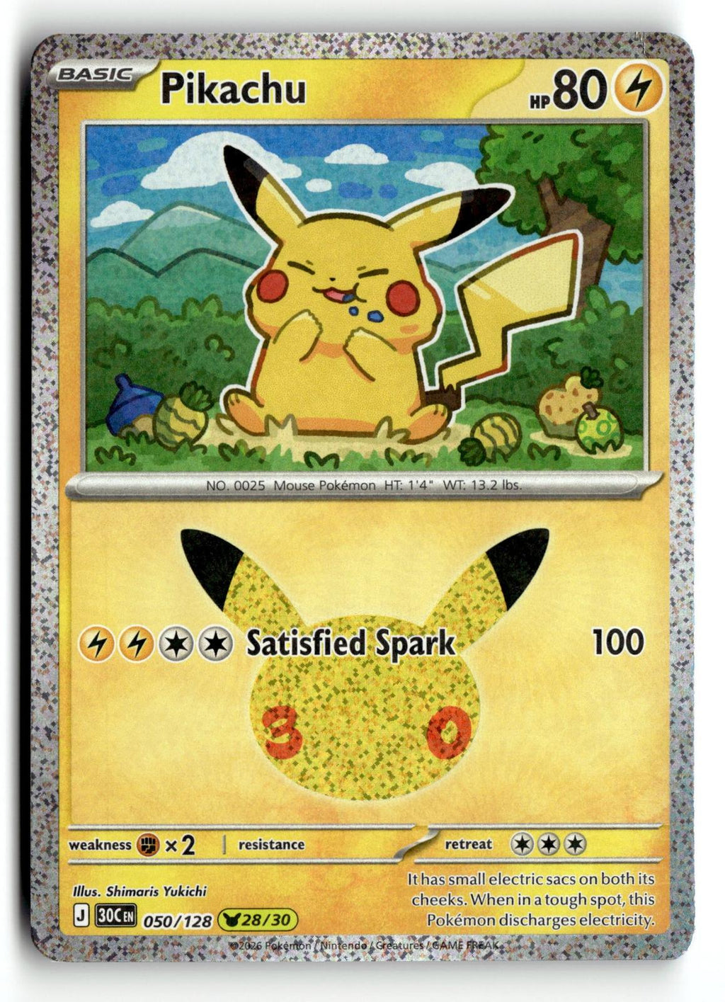 Pokemon tcg ME: 30th Celebration #050/128 Pikachu