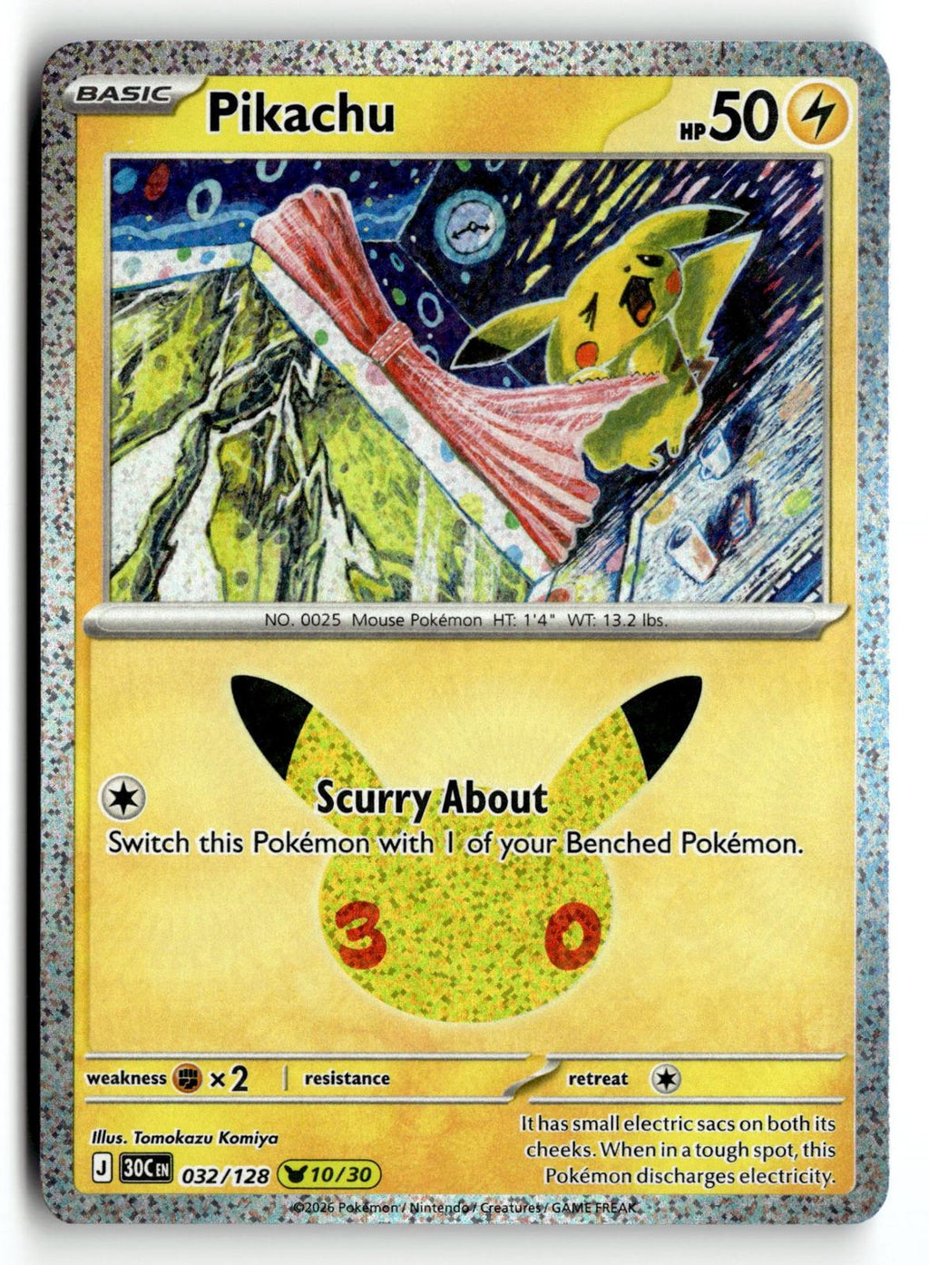 Pokemon tcg ME: 30th Celebration #032/128 Pikachu