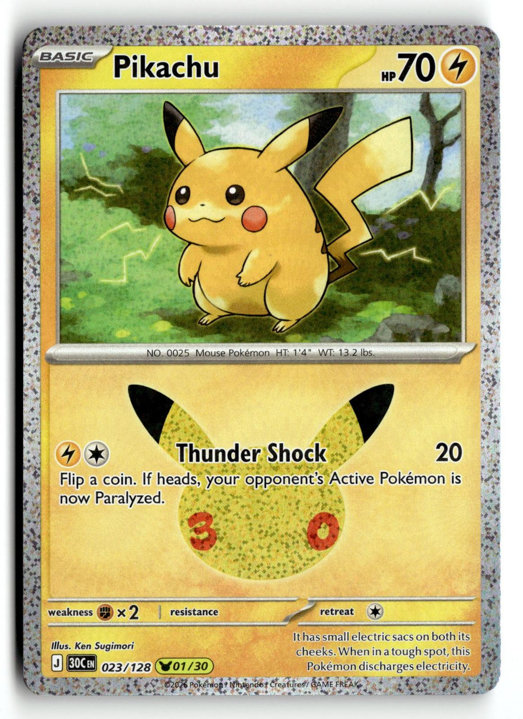 Pokemon tcg ME: 30th Celebration #023/128 Pikachu