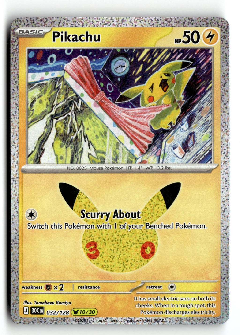 Pokemon tcg ME: 30th Celebration #032/128 Pikachu