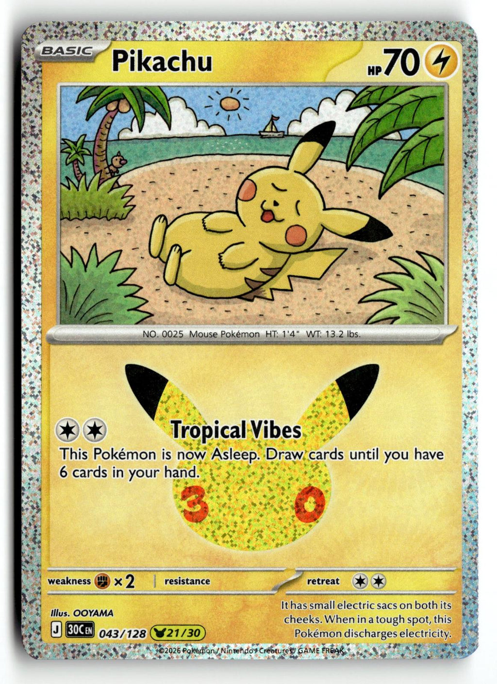 Pokemon tcg ME: 30th Celebration #043/128 Pikachu